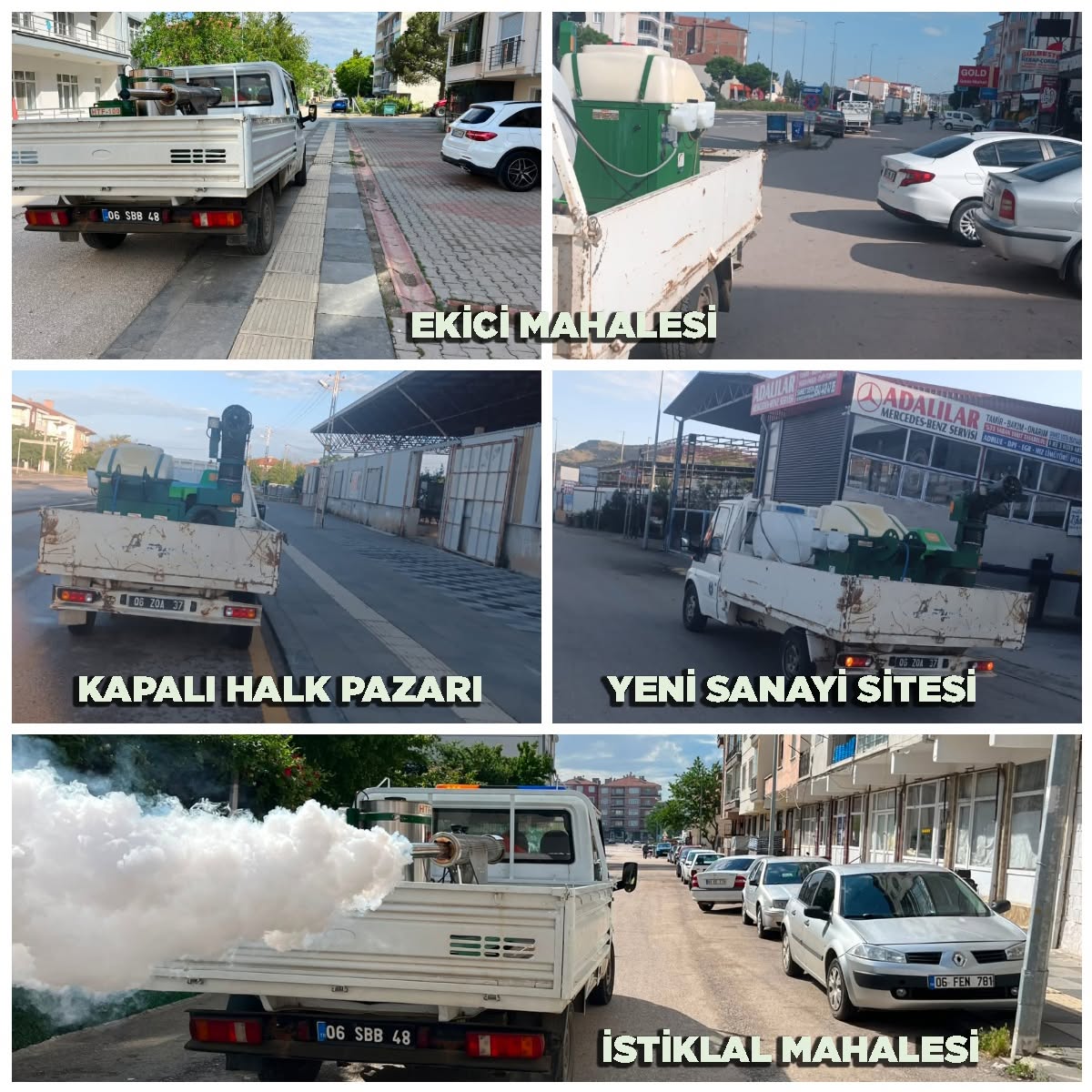 Cumartesi günü ilaçlanan mahallelerimiz