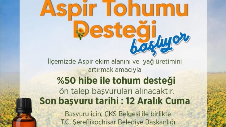 Aspir Tohum Desteği Başlıyor!