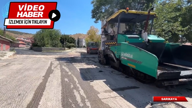 Sarıkaya Mahallemizde sıcak asfalt serim çalışması