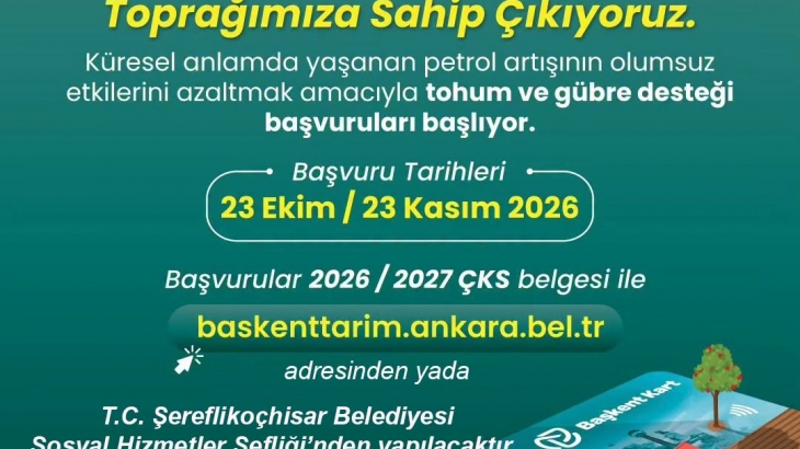 Tohum ve Gübre Desteği Başvuruları Başladı