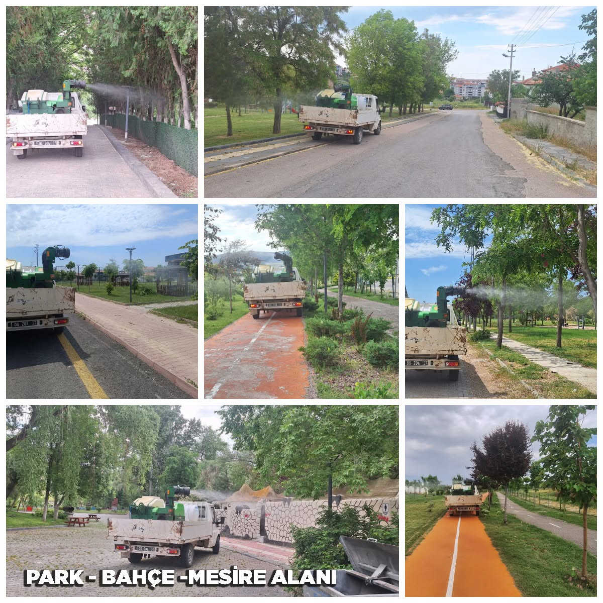 Park ve bahçeler, Mesire alanı ve Sabit ana arterlerde ilaçlama çalışmalarımız