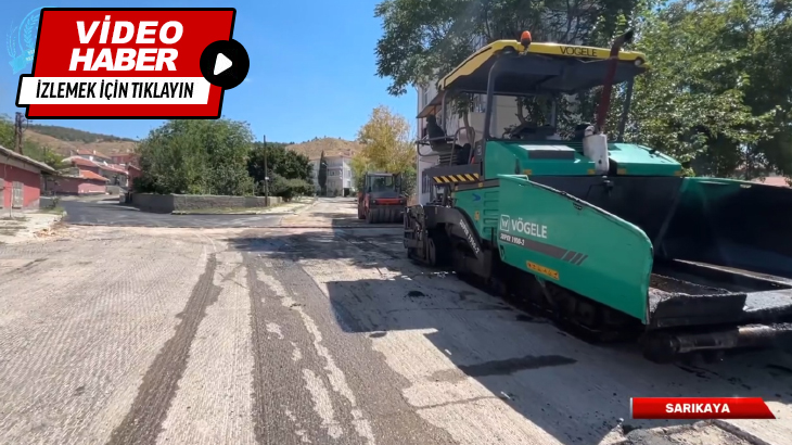Sarıkaya Mahallemizde sıcak asfalt serim çalışması