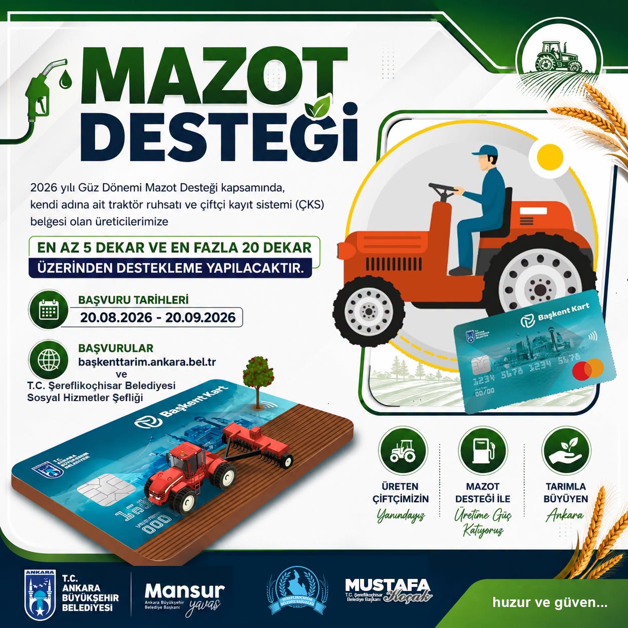 2026 Güz Dönemi Mazot Desteği başvuruları başlıyor